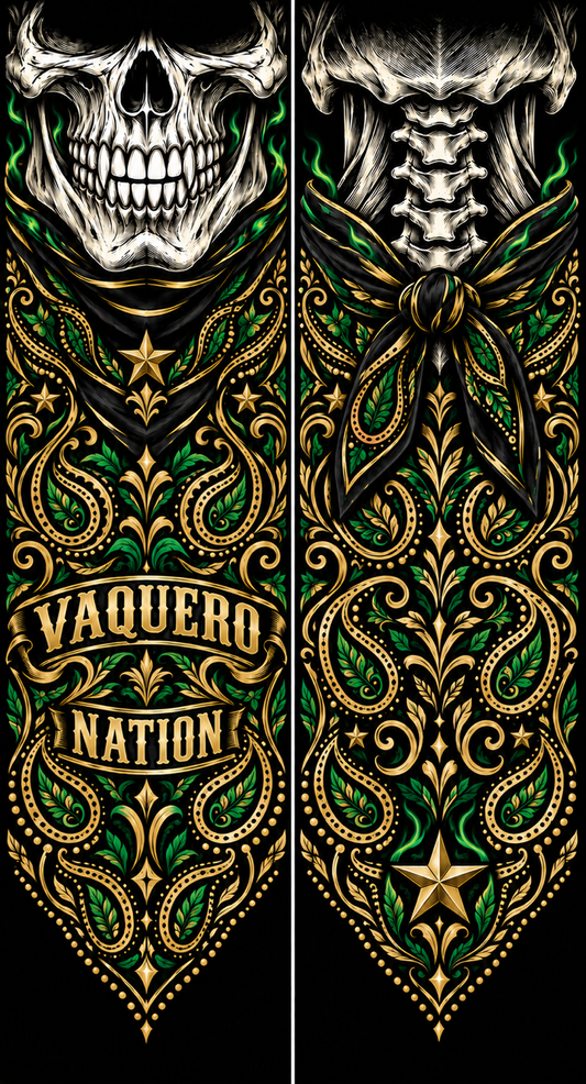 Green and gold skull Gaiter